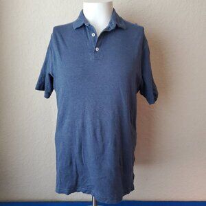 Cremieux Polo Shirt Mens L Heather Blue Short Sleeve 100% Supima Cotton